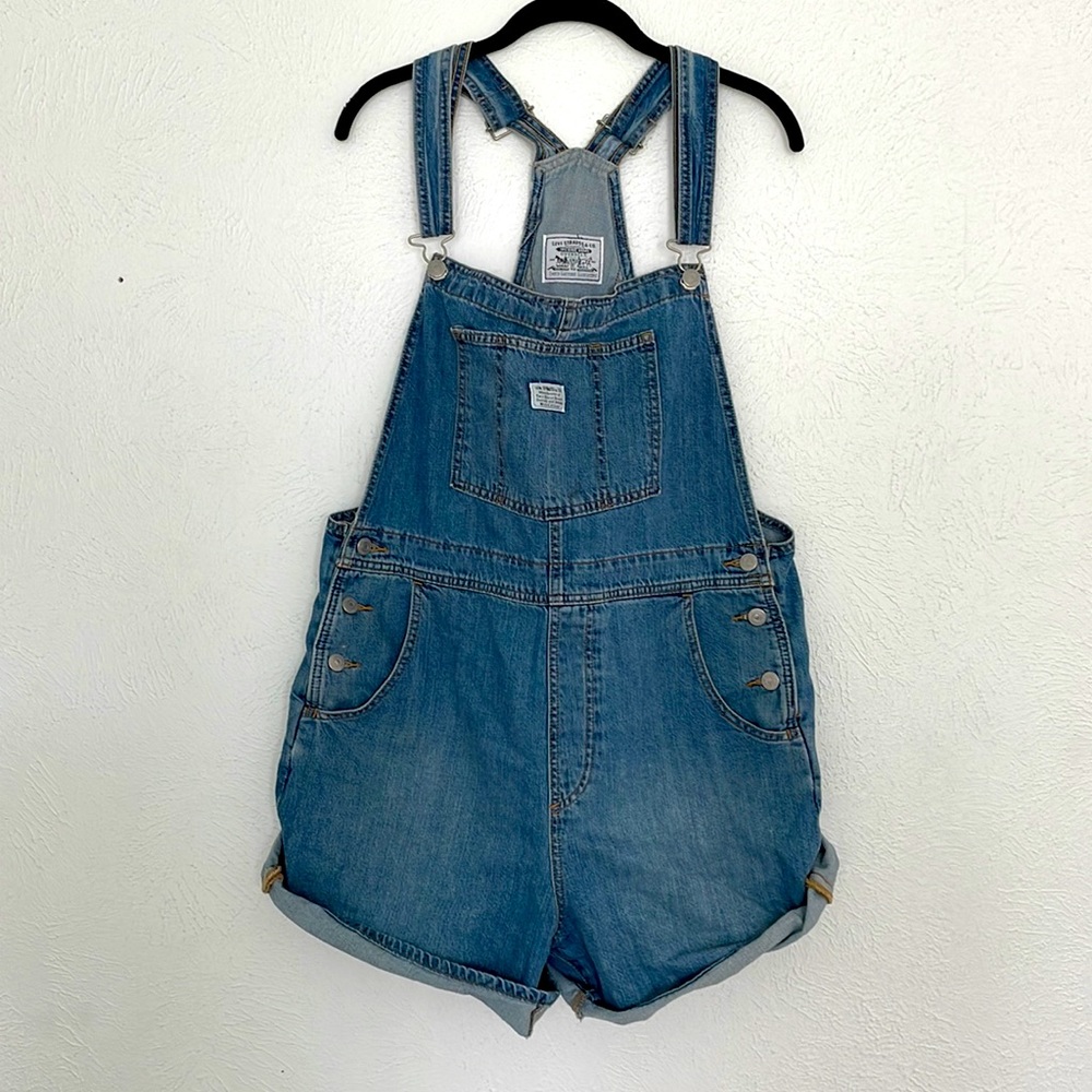 LEVI’S Short Denim Overalls, Size L